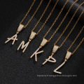 Shangjie OEM Kalung Hip Hop Collier bon marché personnalisé Zircon India Letter Pendant Collier Gold plaqué Initial Collier